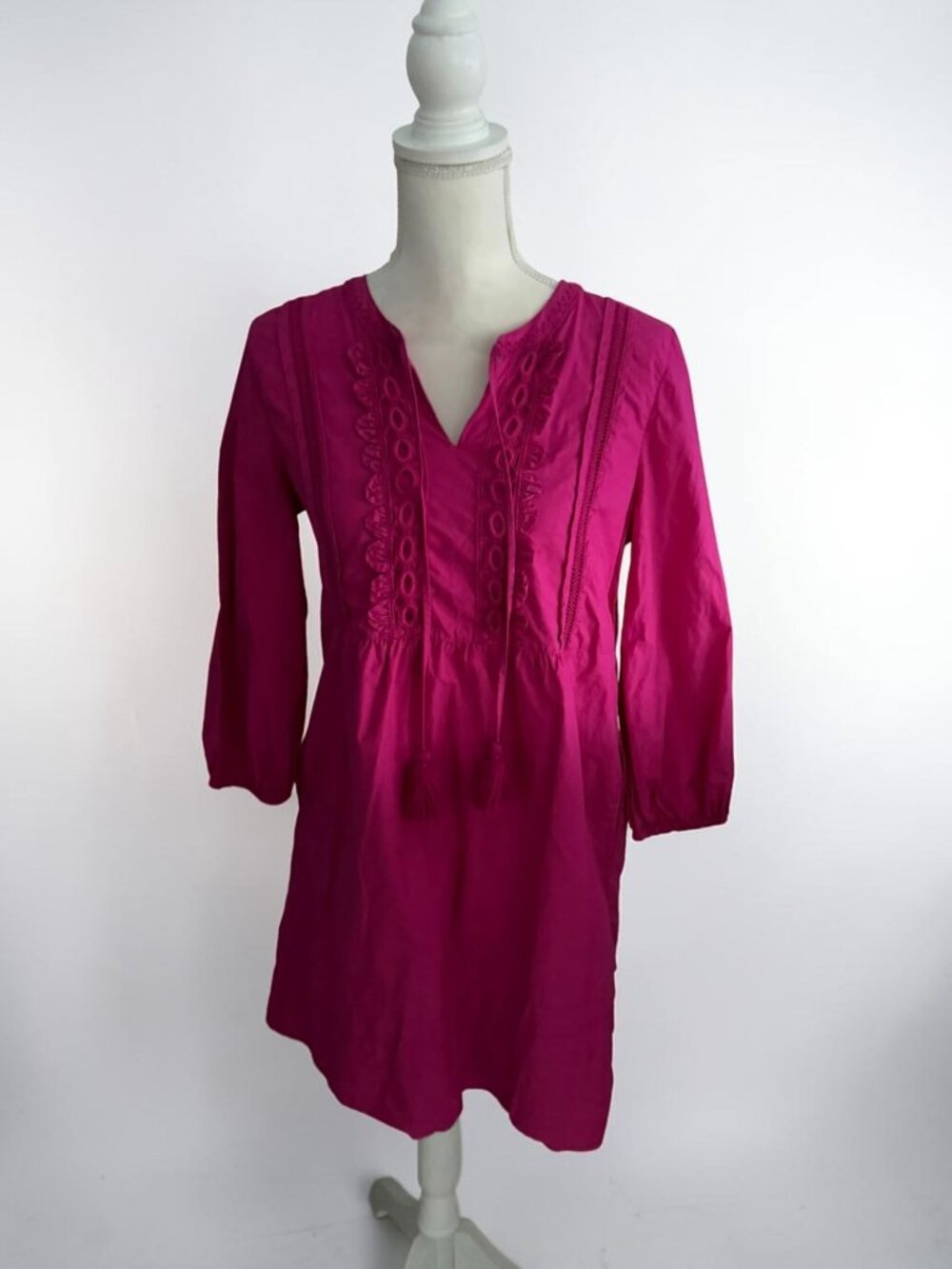 TOMMY BAHAMA Pink Pleated Long Sleeve Dress Size XS